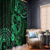 Polynesian Turtle Valentine Window Curtain You And Me Green Hibiscus Heart LT01 - Polynesian Pride