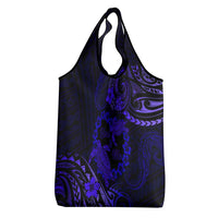 Polynesian Turtle Valentine Grocery Bag You And Me Navy Blue Hibiscus Heart