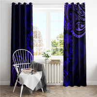 Polynesian Turtle Valentine Window Curtain You And Me Navy Blue Hibiscus Heart LT01 - Polynesian Pride