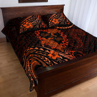 Polynesian Turtle Valentine Quilt Bed Set You And Me Orange Hibiscus Heart LT01 - Polynesian Pride