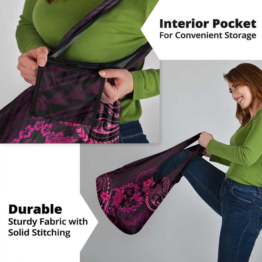 Polynesian Turtle Valentine Grocery Bag You And Me Pink Hibiscus Heart