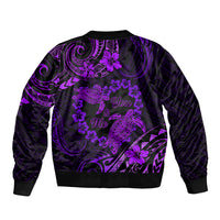 Polynesian Turtle Valentine Bomber Jacket You And Me Purple Hibiscus Heart LT01 - Polynesian Pride