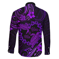Polynesian Turtle Valentine Family Matching Short Sleeve Bodycon Dress and Hawaiian Shirt You And Me Purple Hibiscus Heart LT01 - Polynesian Pride