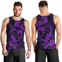 Polynesian Turtle Valentine Men Tank Top You And Me Purple Hibiscus Heart LT01 - Polynesian Pride