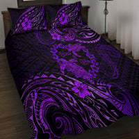 Polynesian Turtle Valentine Quilt Bed Set You And Me Purple Hibiscus Heart LT01 - Polynesian Pride