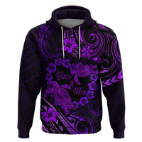 Polynesian Turtle Valentine Zip Hoodie You And Me Purple Hibiscus Heart LT01 Pullover Hoodie Purple - Polynesian Pride
