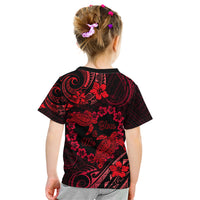 Polynesian Turtle Valentine Kid T Shirt You And Me Red Hibiscus Heart LT01 - Polynesian Pride