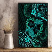 Polynesian Turtle Valentine Canvas Wall Art You And Me Turquoise Hibiscus Heart LT01 - Polynesian Pride