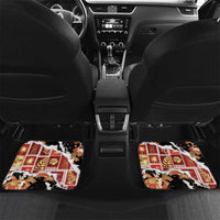 Hawaii Japanese Culture Black Car Mats Spring Cranes Aloha Pattern