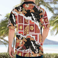 Hawaii Japanese Culture Black Hawaiian Shirt Spring Cranes Aloha Pattern
