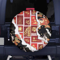 Hawaii Japanese Culture Black Spare Tire Cover Spring Cranes Aloha Pattern