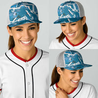 Hawaii Japanese Culture Blue Baseball Net Cap Spring Cranes Aloha Pattern