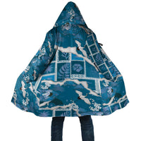 Hawaii Japanese Culture Blue Cloak Spring Cranes Aloha Pattern