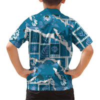 Hawaii Japanese Culture Blue Hawaiian Shirt Spring Cranes Aloha Pattern
