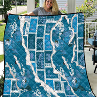 Hawaii Japanese Culture Blue Quilt Spring Cranes Aloha Pattern
