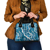 Hawaii Japanese Culture Blue Shoulder Handbag Spring Cranes Aloha Pattern