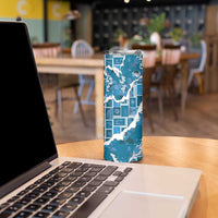 Hawaii Japanese Culture Blue Skinny Tumbler Spring Cranes Aloha Pattern LT01 - Polynesian Pride