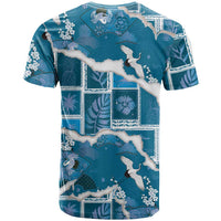 Hawaii Japanese Culture Blue T Shirt Spring Cranes Aloha Pattern
