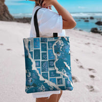 Hawaii Japanese Culture Blue Tote Bag Spring Cranes Aloha Pattern