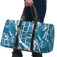Hawaii Japanese Culture Blue Travel Bag Spring Cranes Aloha Pattern