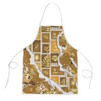 Hawaii Japanese Culture Gold Apron Spring Cranes Aloha Pattern