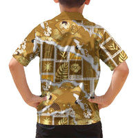 Hawaii Japanese Culture Gold Family Matching Summer Maxi Dress and Hawaiian Shirt Spring Cranes Aloha Pattern