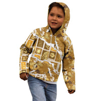 Hawaii Japanese Culture Gold Kid Hoodie Spring Cranes Aloha Pattern