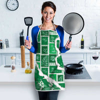 Hawaii Japanese Culture Green Apron Spring Cranes Aloha Pattern