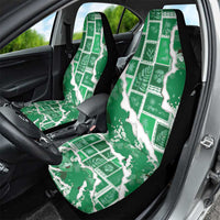 Hawaii Japanese Culture Green Car Seat Cover Spring Cranes Aloha Pattern