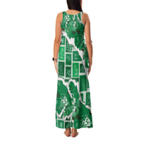 Hawaii Japanese Culture Green Family Matching Tank Maxi Dress and Hawaiian Shirt Spring Cranes Aloha Pattern