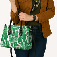 Hawaii Japanese Culture Green Leather Bag Spring Cranes Aloha Pattern