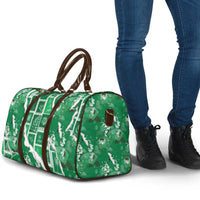 Hawaii Japanese Culture Green Travel Bag Spring Cranes Aloha Pattern