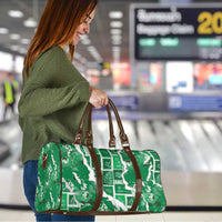 Hawaii Japanese Culture Green Travel Bag Spring Cranes Aloha Pattern