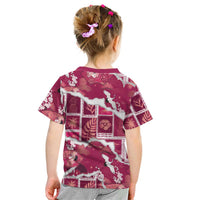 Hawaii Japanese Culture Pink Kid T Shirt Spring Cranes Aloha Pattern