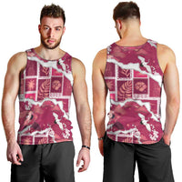 Hawaii Japanese Culture Pink Men Tank Top Spring Cranes Aloha Pattern