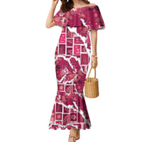 Hawaii Japanese Culture Pink Mermaid Dress Spring Cranes Aloha Pattern LT01 Women Pink - Polynesian Pride