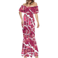 Hawaii Japanese Culture Pink Mermaid Dress Spring Cranes Aloha Pattern LT01 - Polynesian Pride