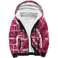 Hawaii Japanese Culture Pink Sherpa Hoodie Spring Cranes Aloha Pattern LT01 Unisex Pink - Polynesian Pride
