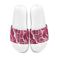 Hawaii Japanese Culture Pink Slide Sandals Spring Cranes Aloha Pattern