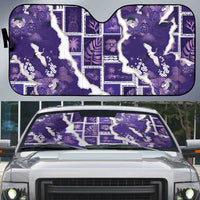 Hawaii Japanese Culture Purple Auto Sun Shade Spring Cranes Aloha Pattern