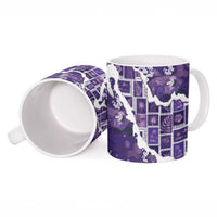 Hawaii Japanese Culture Purple Ceramic Mug Spring Cranes Aloha Pattern