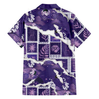 Hawaii Japanese Culture Purple Family Matching Summer Maxi Dress and Hawaiian Shirt Spring Cranes Aloha Pattern