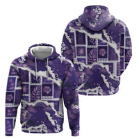 Hawaii Japanese Culture Purple Hoodie Spring Cranes Aloha Pattern