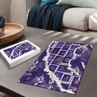 Hawaii Japanese Culture Purple Puzzle Spring Cranes Aloha Pattern