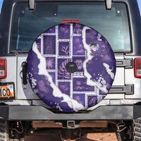 Hawaii Japanese Culture Purple Spare Tire Cover Spring Cranes Aloha Pattern