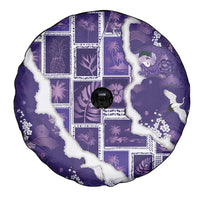 Hawaii Japanese Culture Purple Spare Tire Cover Spring Cranes Aloha Pattern