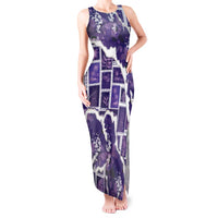 Hawaii Japanese Culture Purple Tank Maxi Dress Spring Cranes Aloha Pattern LT01 Women Purple - Polynesian Pride