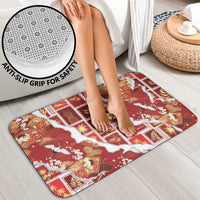 Hawaii Japanese Culture Red Bathroom Set Spring Cranes Aloha Pattern