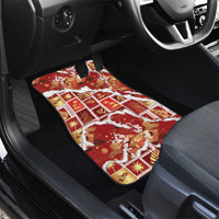 Hawaii Japanese Culture Red Car Mats Spring Cranes Aloha Pattern