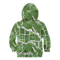Hawaii Japanese Culture Sage Green Kid Hoodie Spring Cranes Aloha Pattern LT01 - Polynesian Pride
